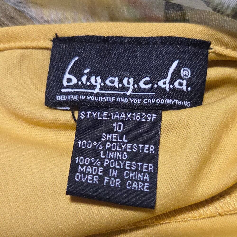 Vintage 90s does 70s biyaycda Dress Size 10 Yellow Boho Bell Sleeve Chiffon - Picture 9 of 9